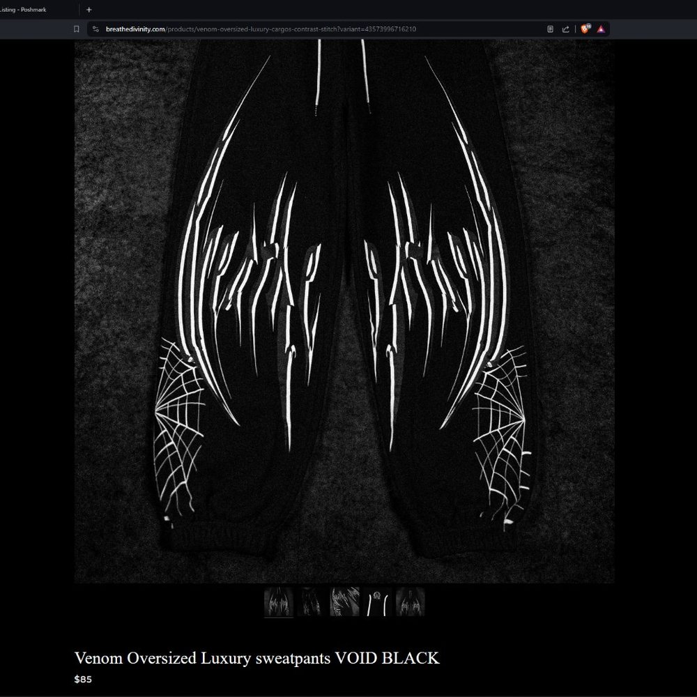 Venom Oversized Luxury sweatpants VOID BLACK